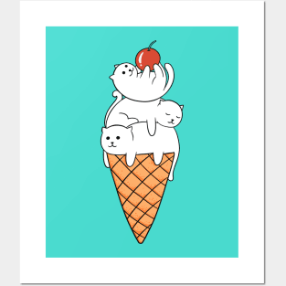 Cats Ice cream Posters and Art